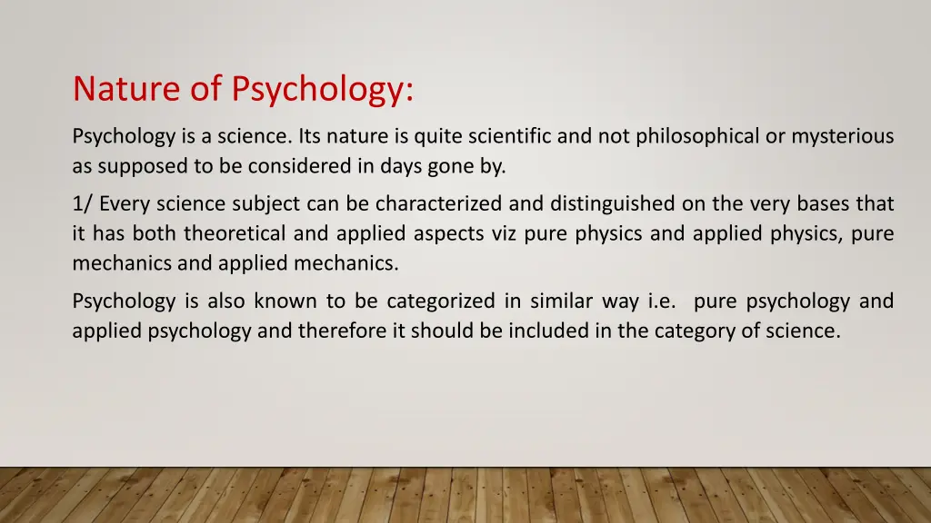 nature of psychology