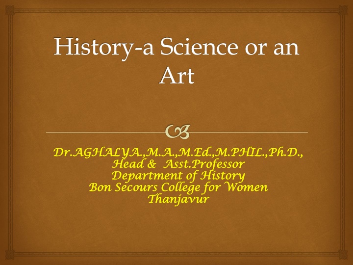 history a science or an art