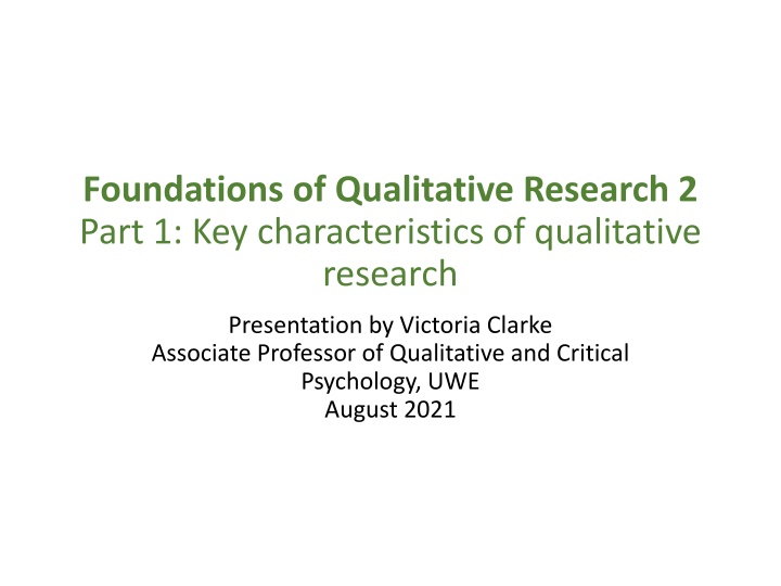 foundations of qualitative research 2 part