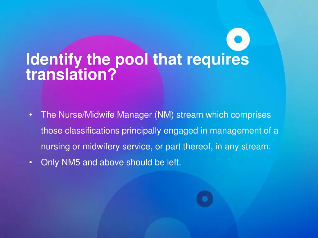 identify the pool that requires translation