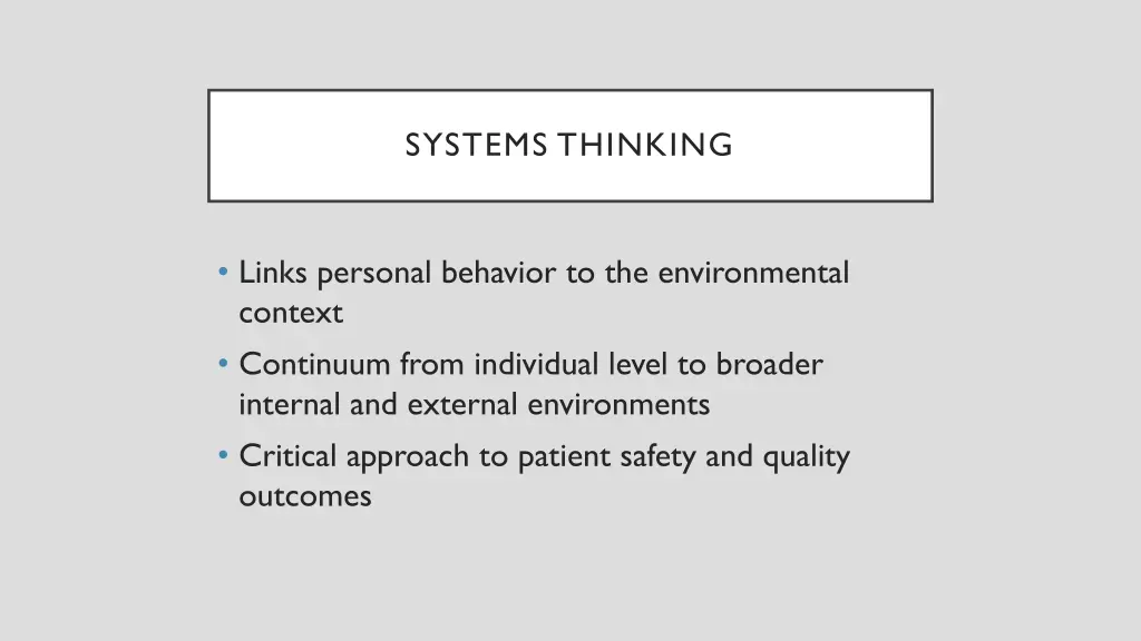 systems thinking 1