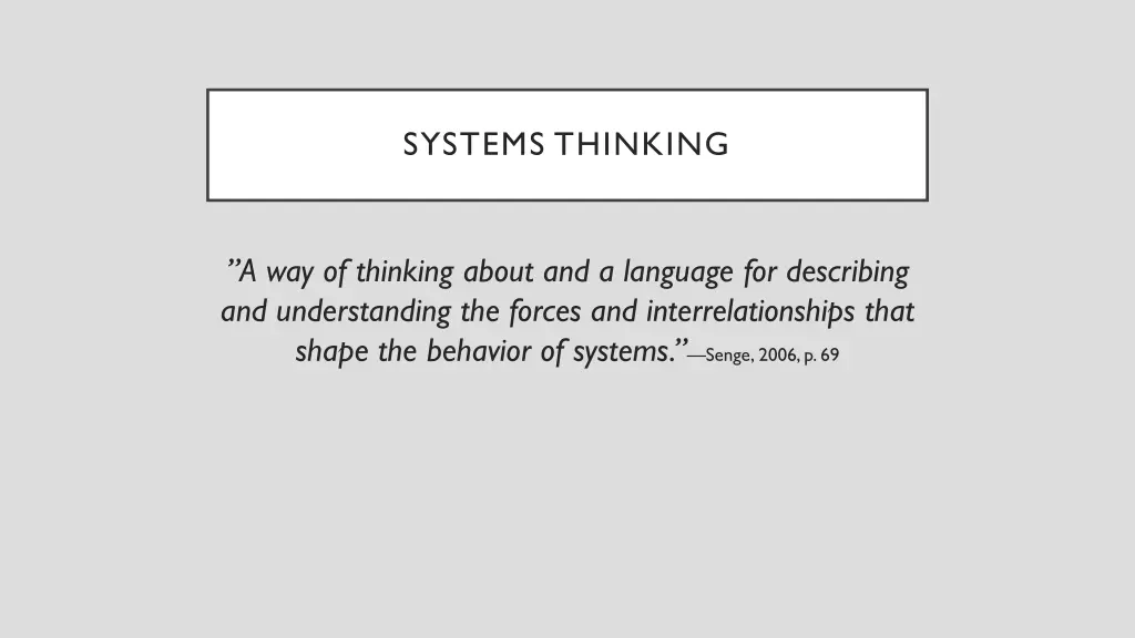 systems thinking