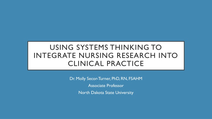 using systems thinking to integrate nursing