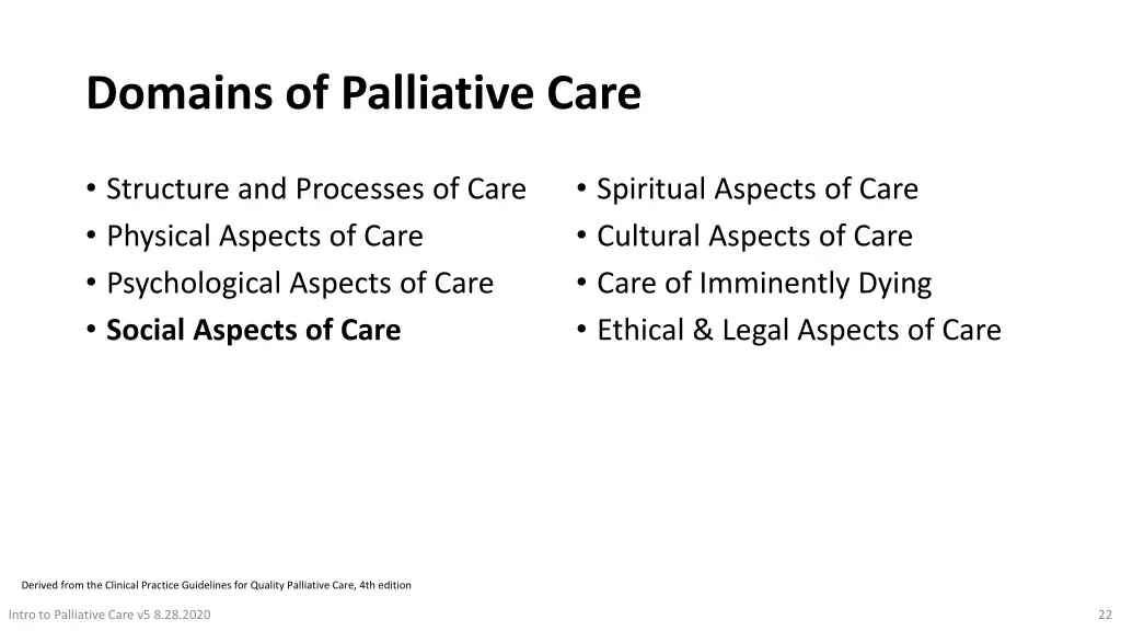 domains of palliative care 1