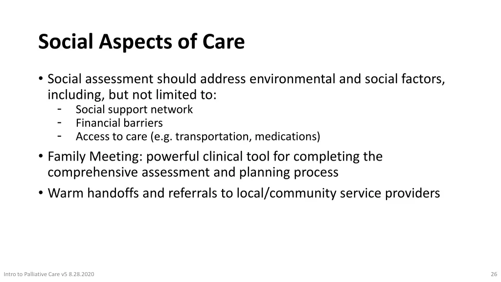 social aspects of care