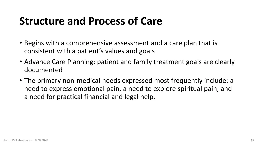 structure and process of care