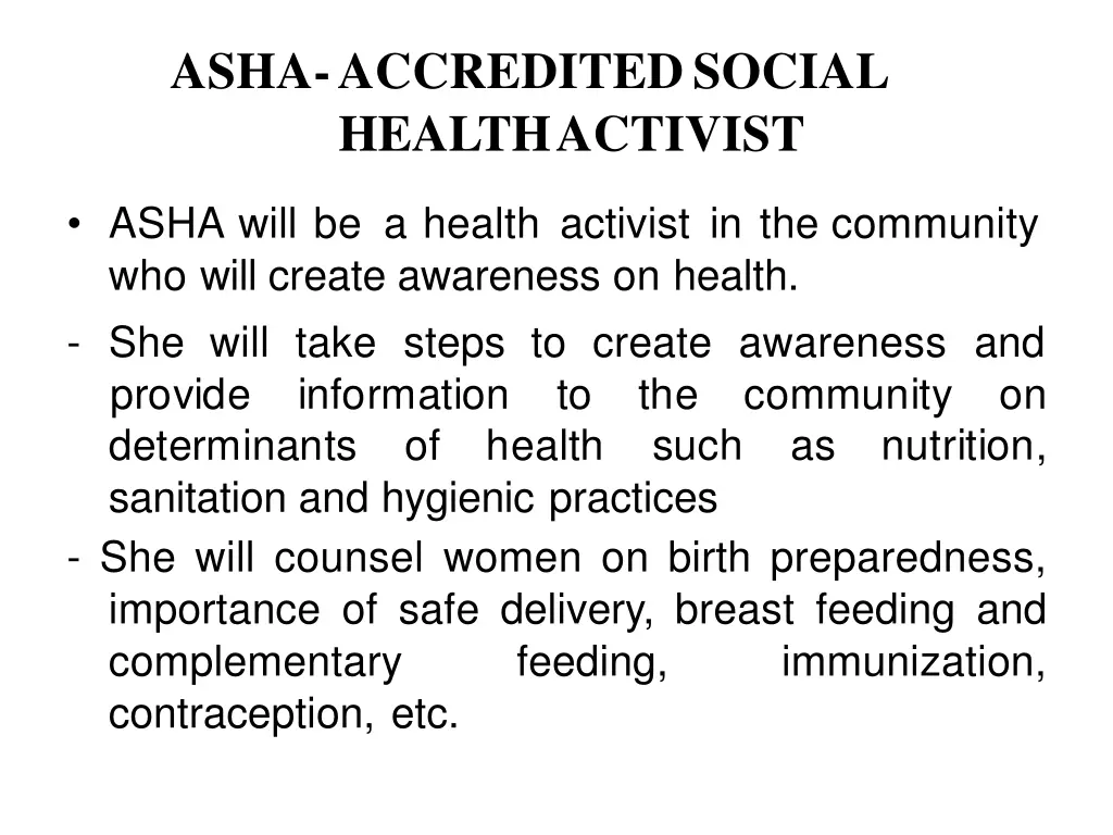 asha accreditedsocial healthactivist