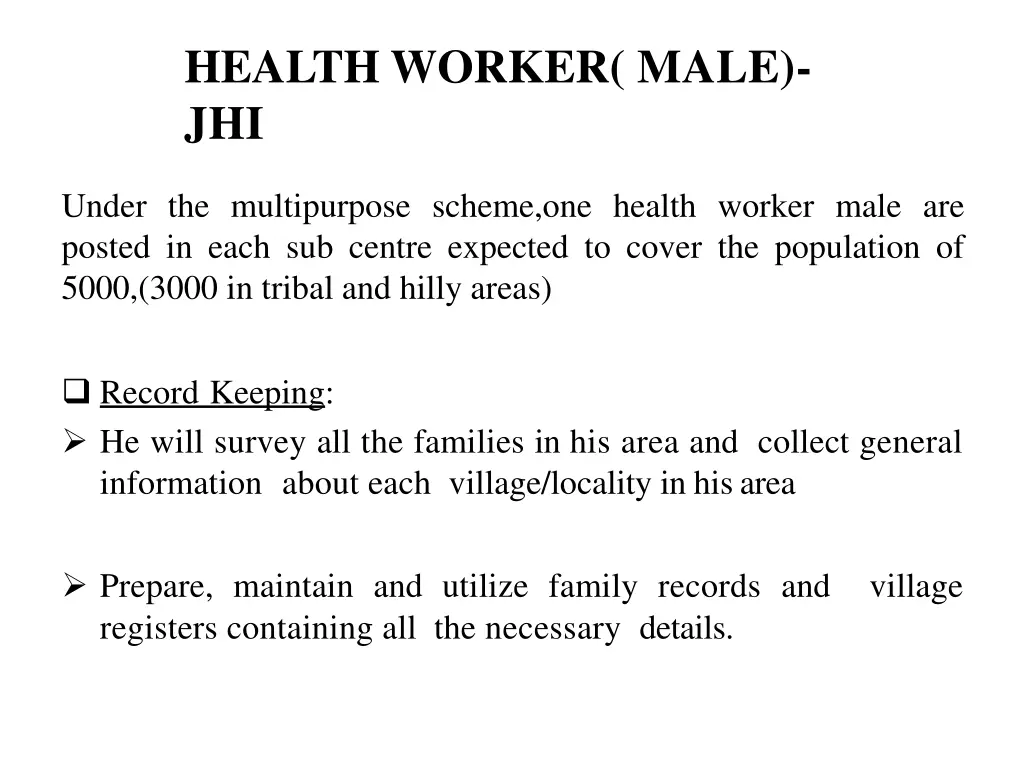 health worker male jhi