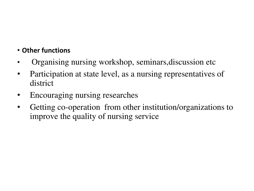 other functions organising nursing workshop