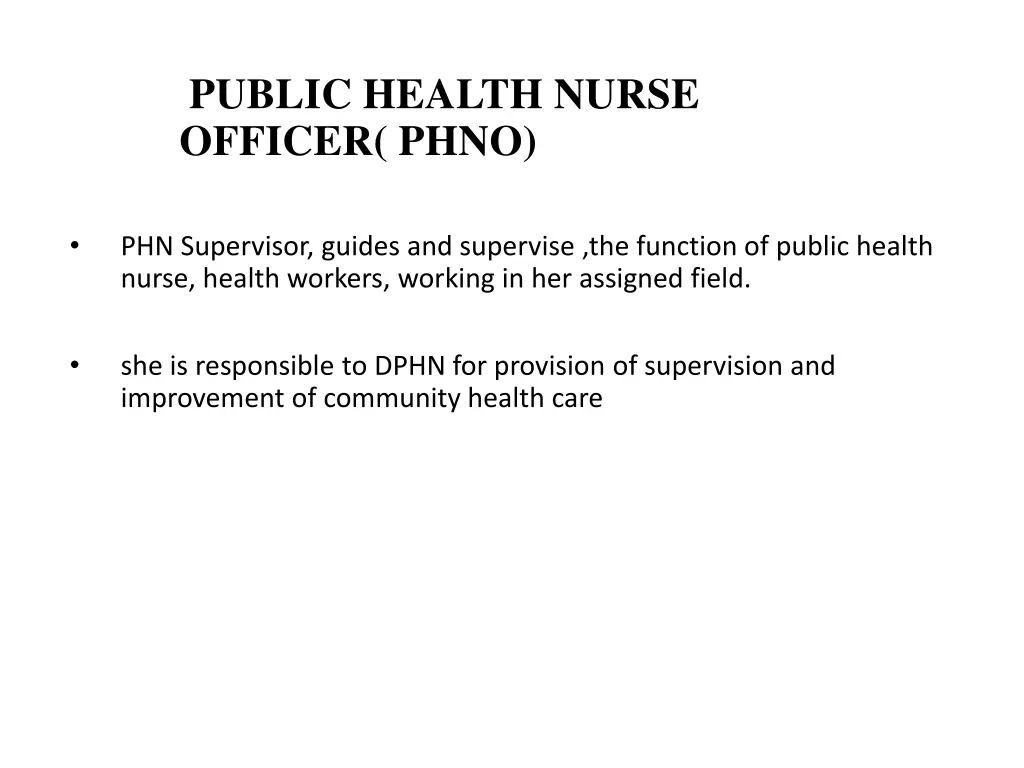 public health nurse officer phno