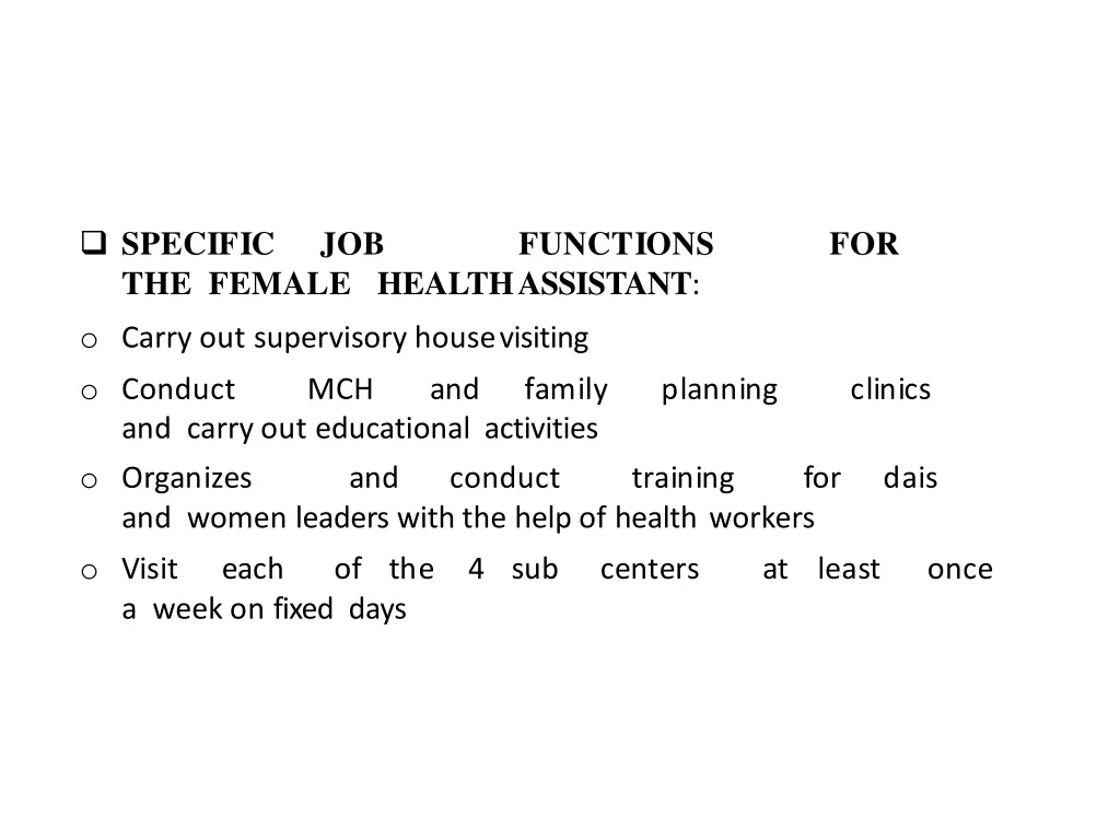 specific the female healthassistant