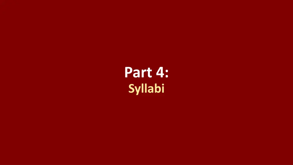 part 4 syllabi