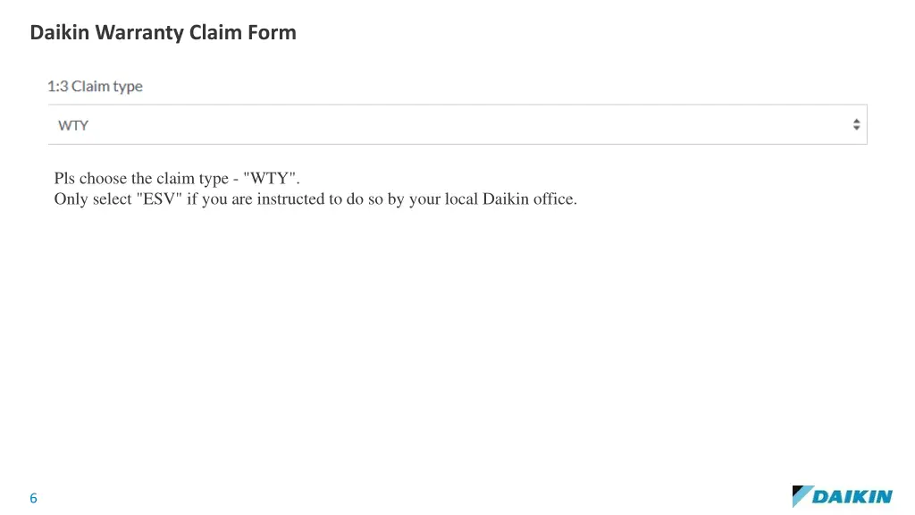 daikin warranty claim form 2