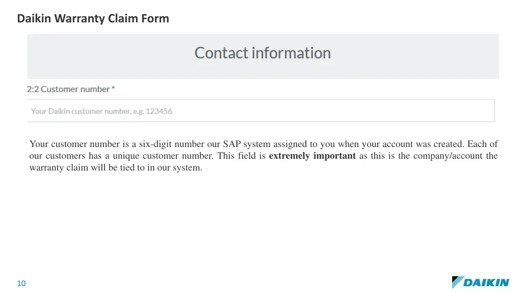 daikin warranty claim form 5