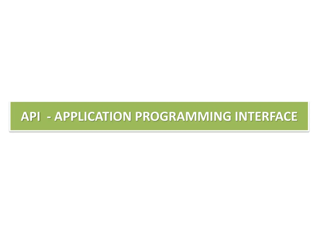 api application programming interface