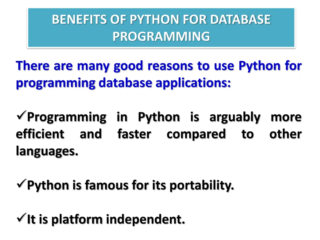 benefits of python for database programming 1