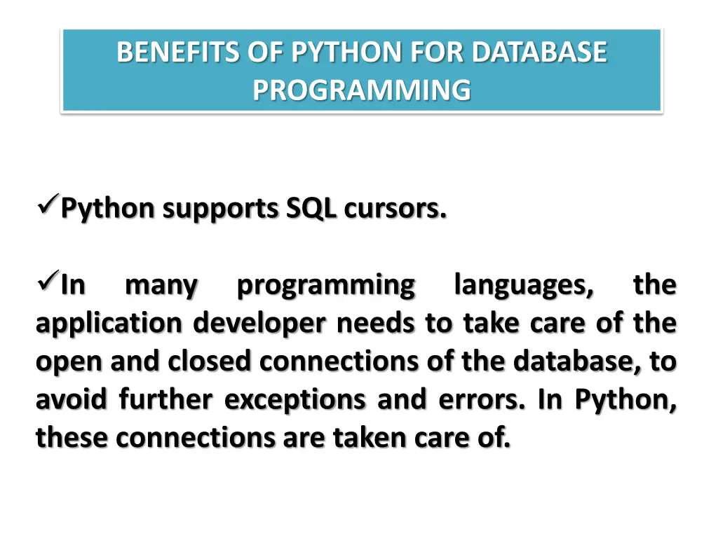 benefits of python for database programming 2