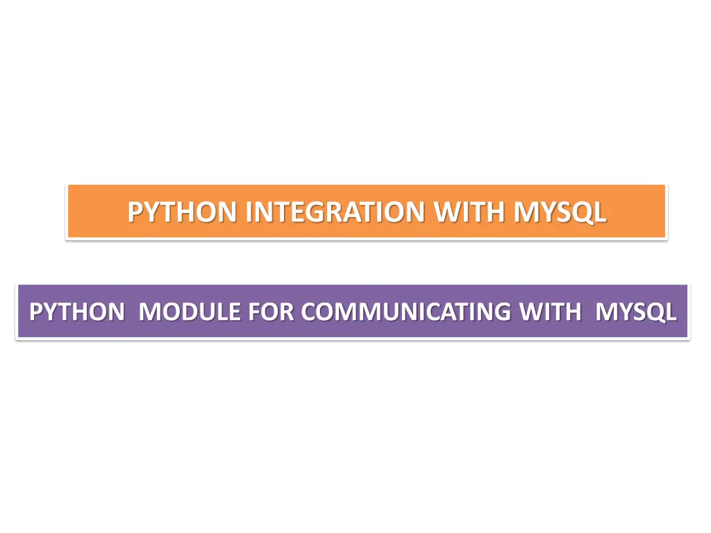 python integration with mysql 2