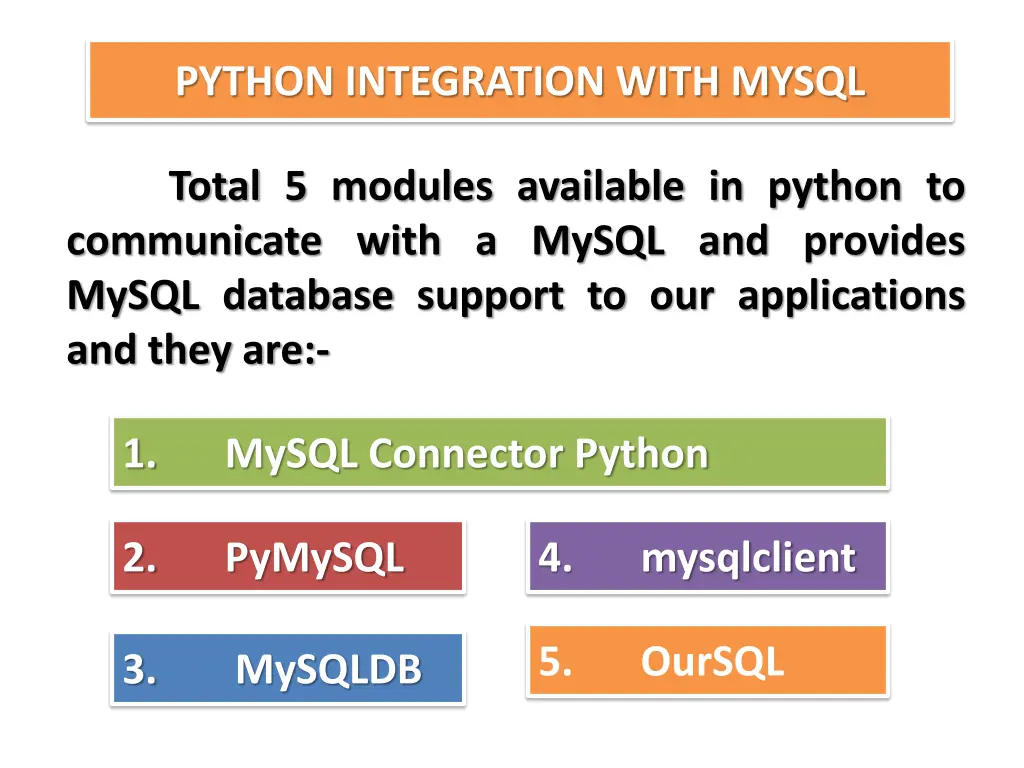 python integration with mysql 3