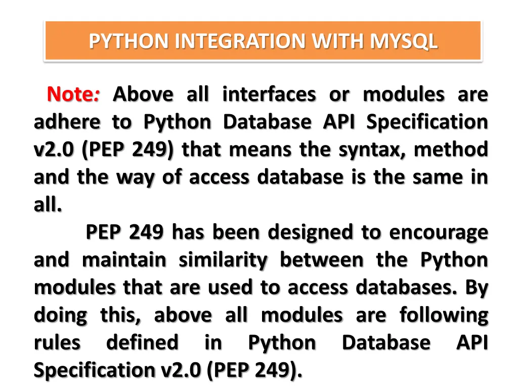 python integration with mysql 4