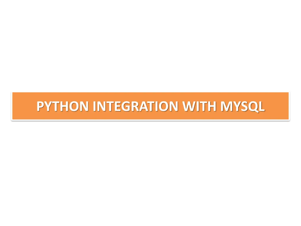 python integration with mysql