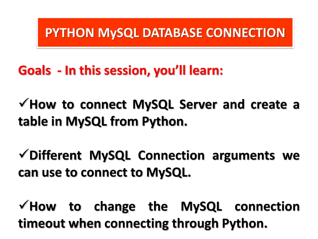 python mysql database connection 1