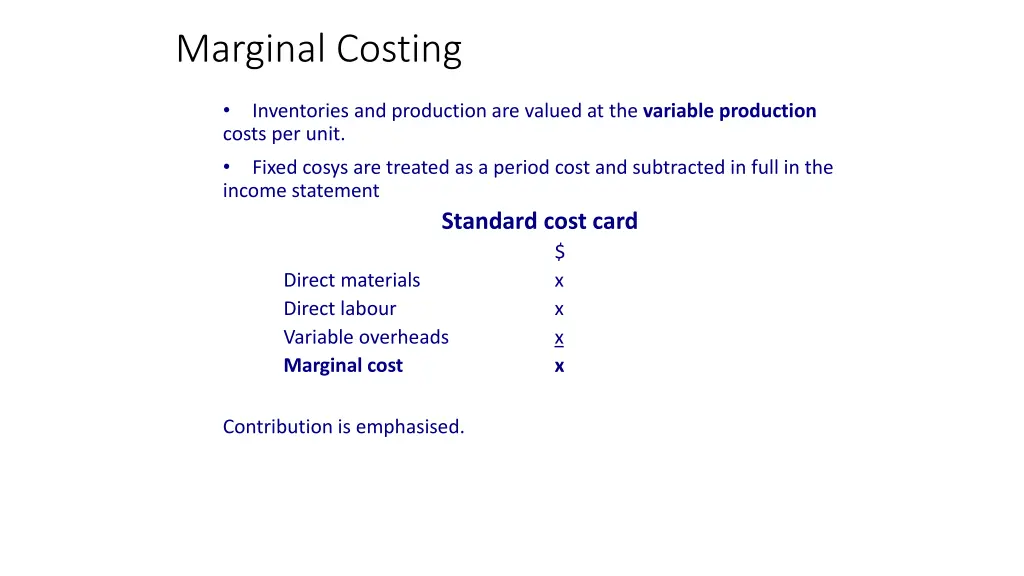 marginal costing