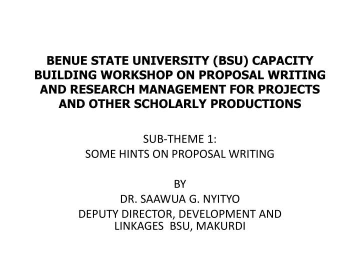 benue state university bsu capacity building