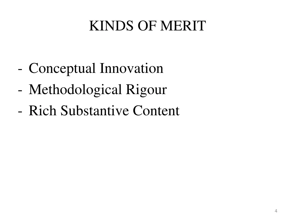 kinds of merit