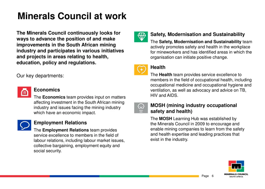 minerals council at work