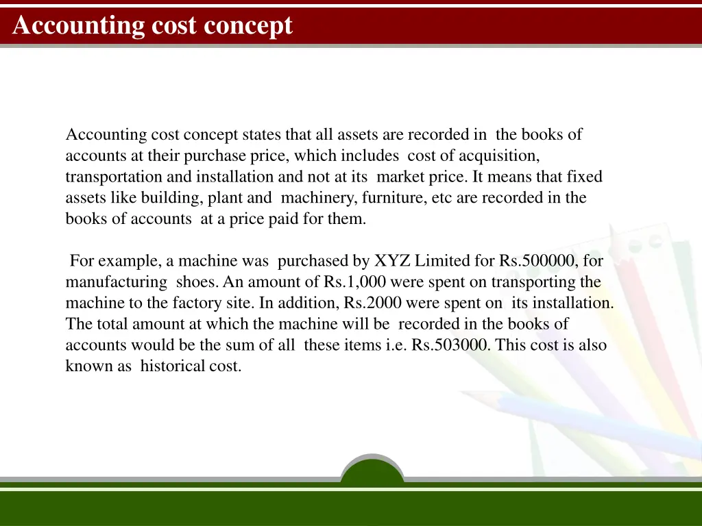 accounting cost concept