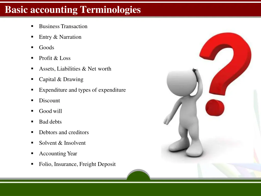 basic accounting terminologies