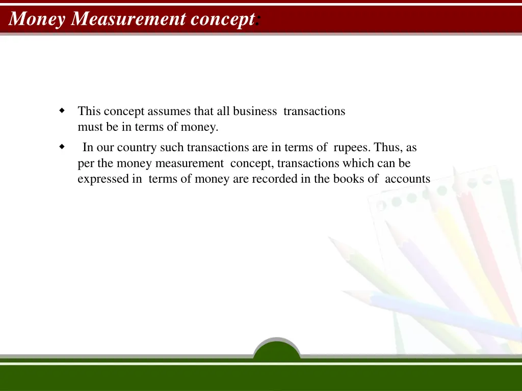 money measurement concept