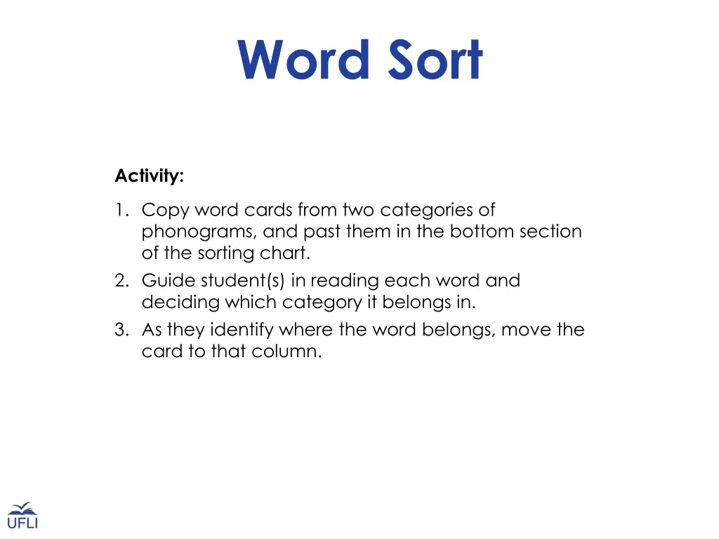 word sort 1