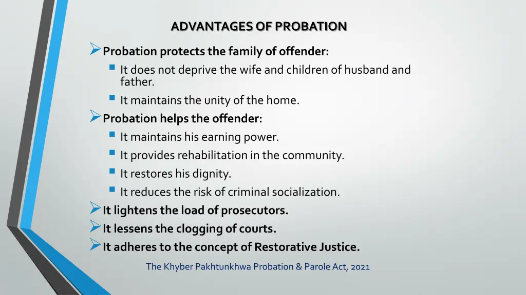 advantages of probation probation protects