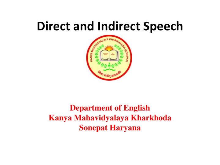 direct and indirect speech