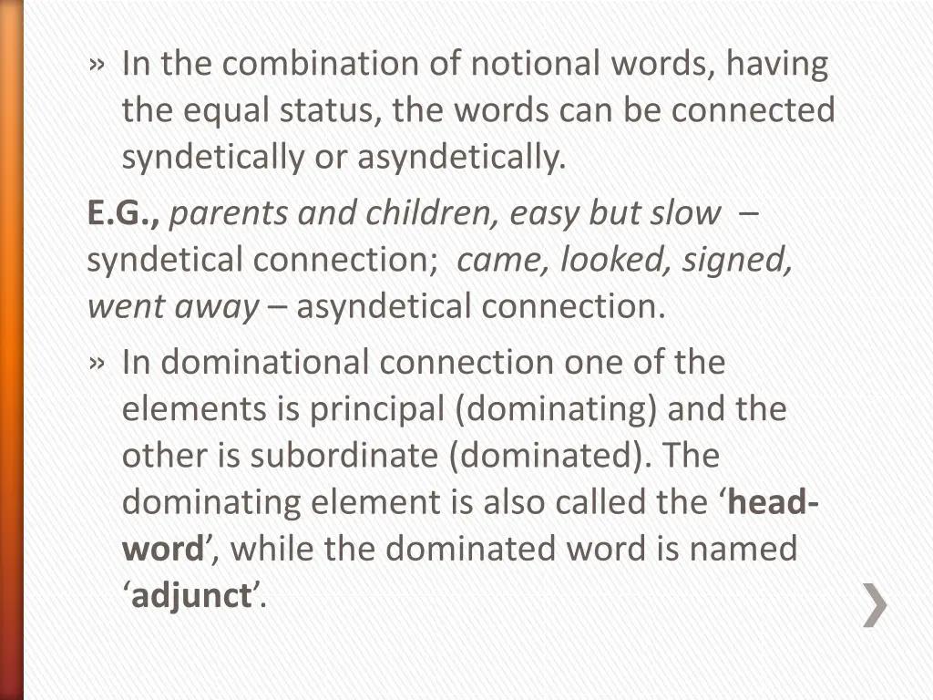 in the combination of notional words having