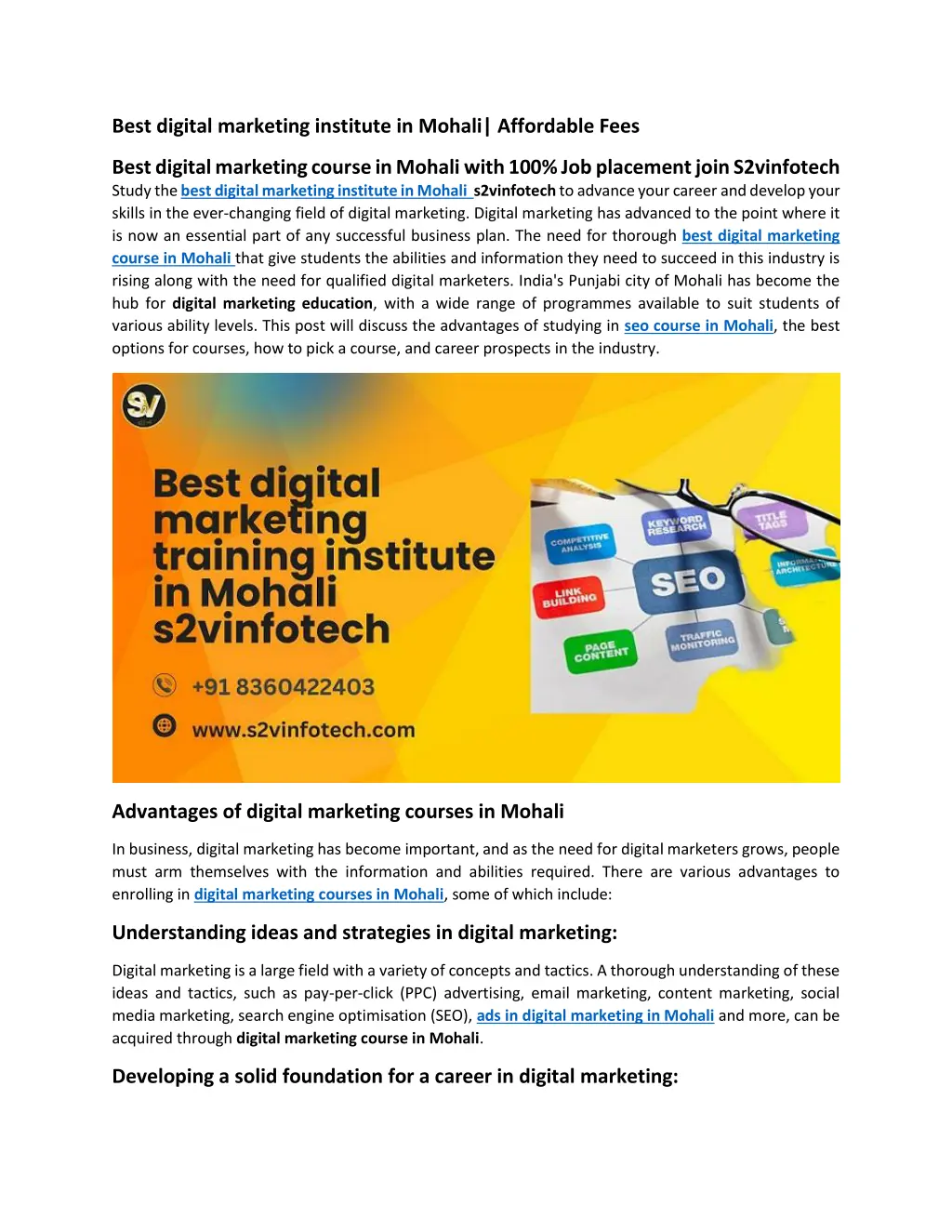 best digital marketing institute in mohali