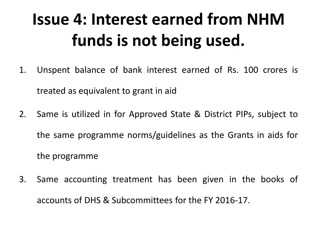 issue 4 interest earned from nhm funds