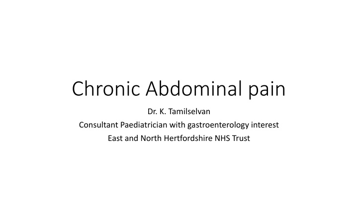 chronic abdominal pain