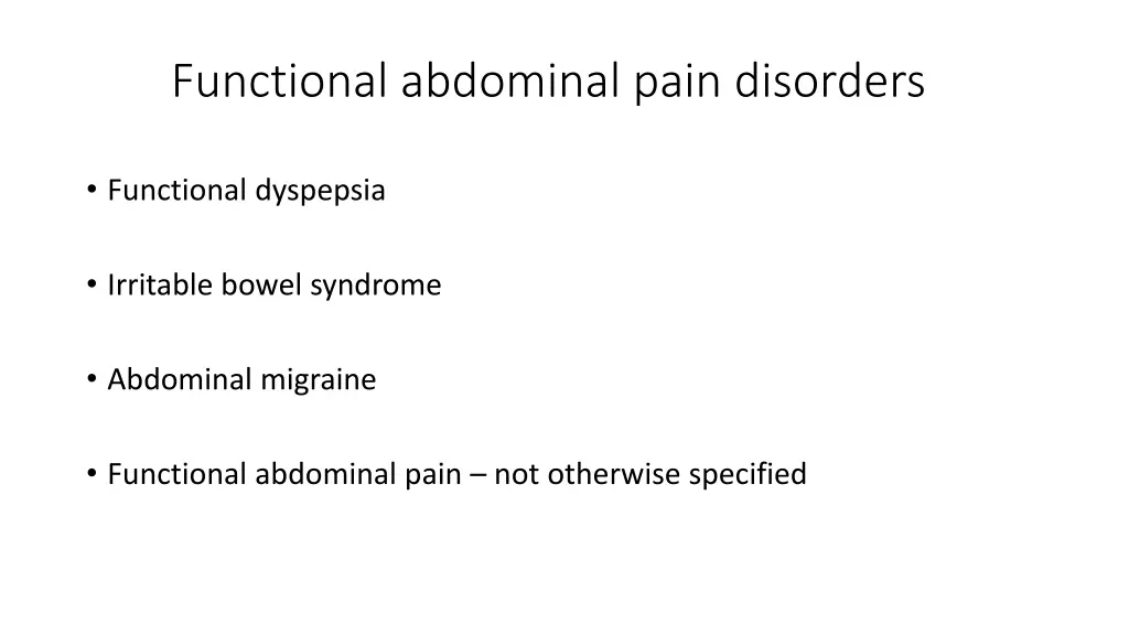 functional abdominal pain disorders