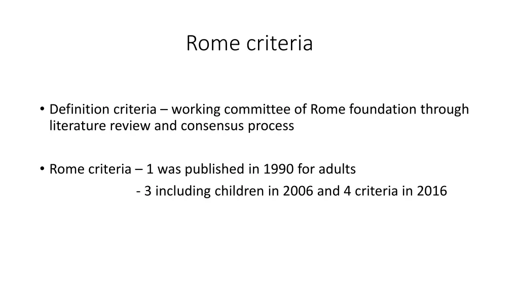 rome criteria