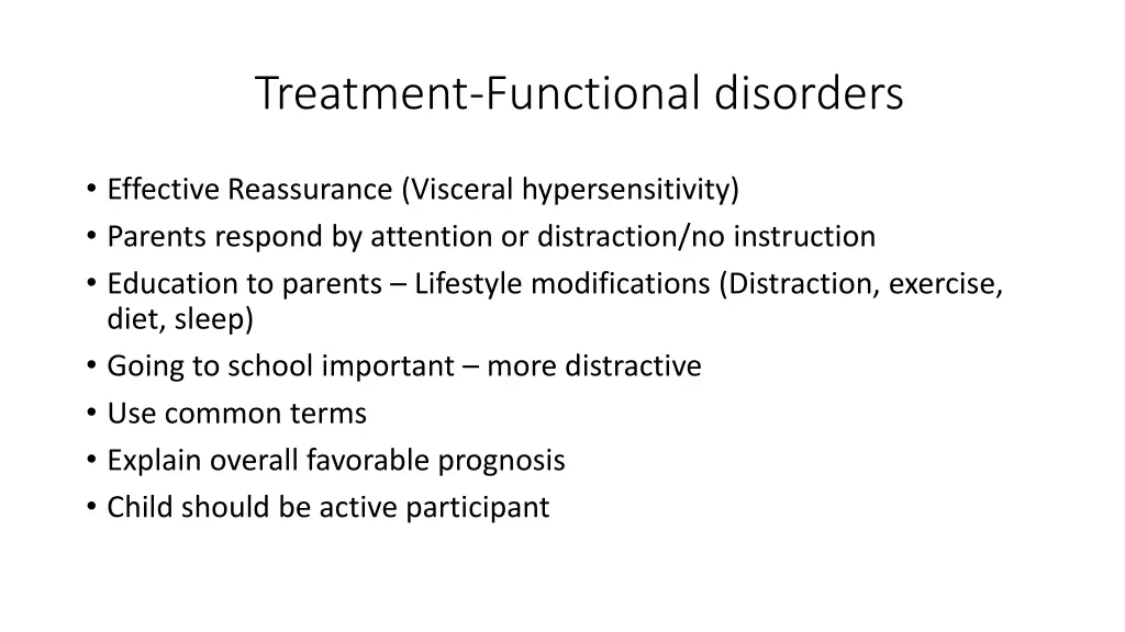 treatment functional disorders