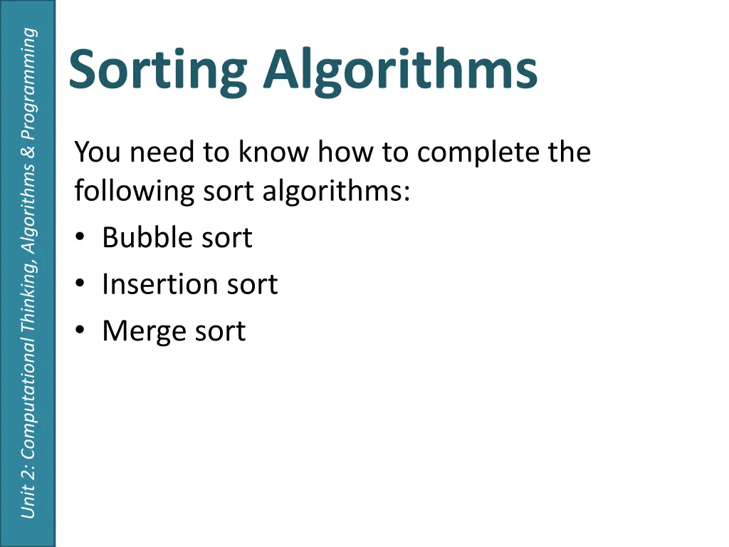 unit 2 computational thinking algorithms