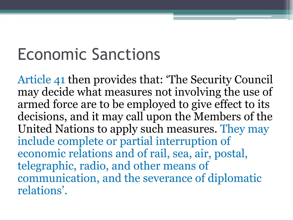 economic sanctions