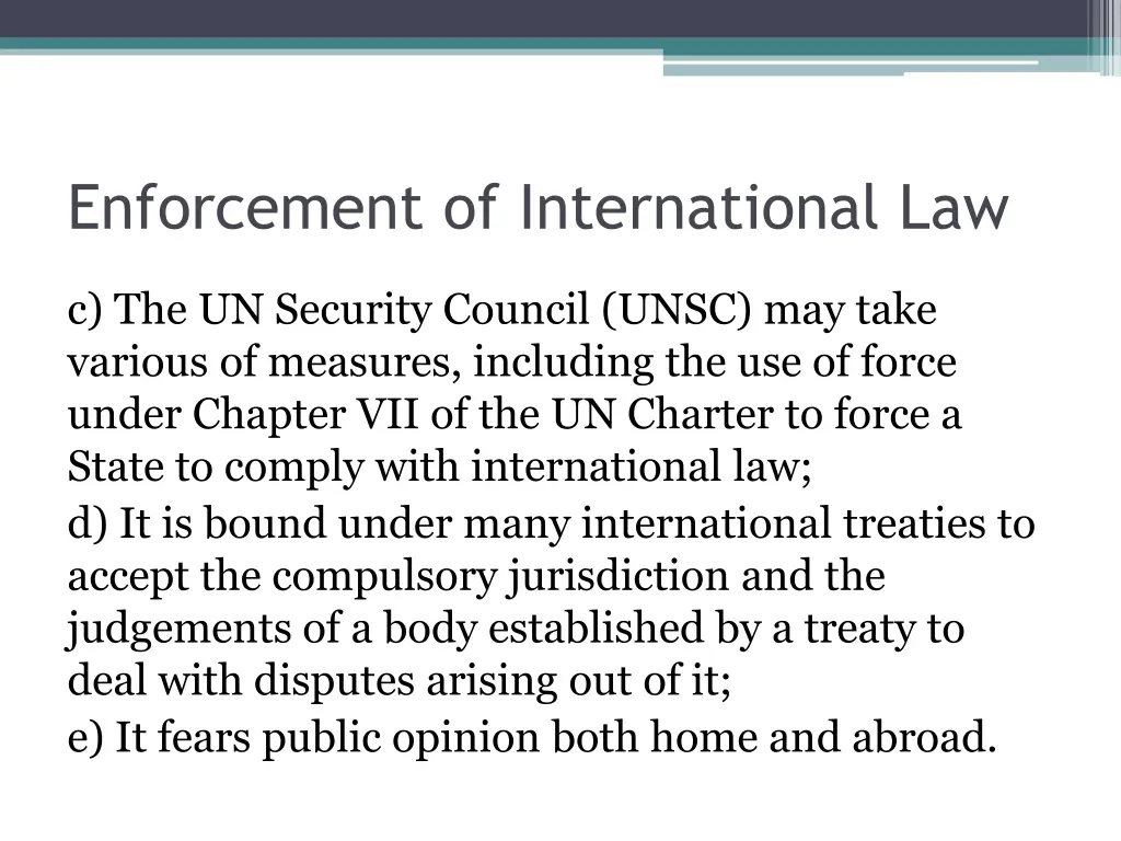 enforcement of international law 1