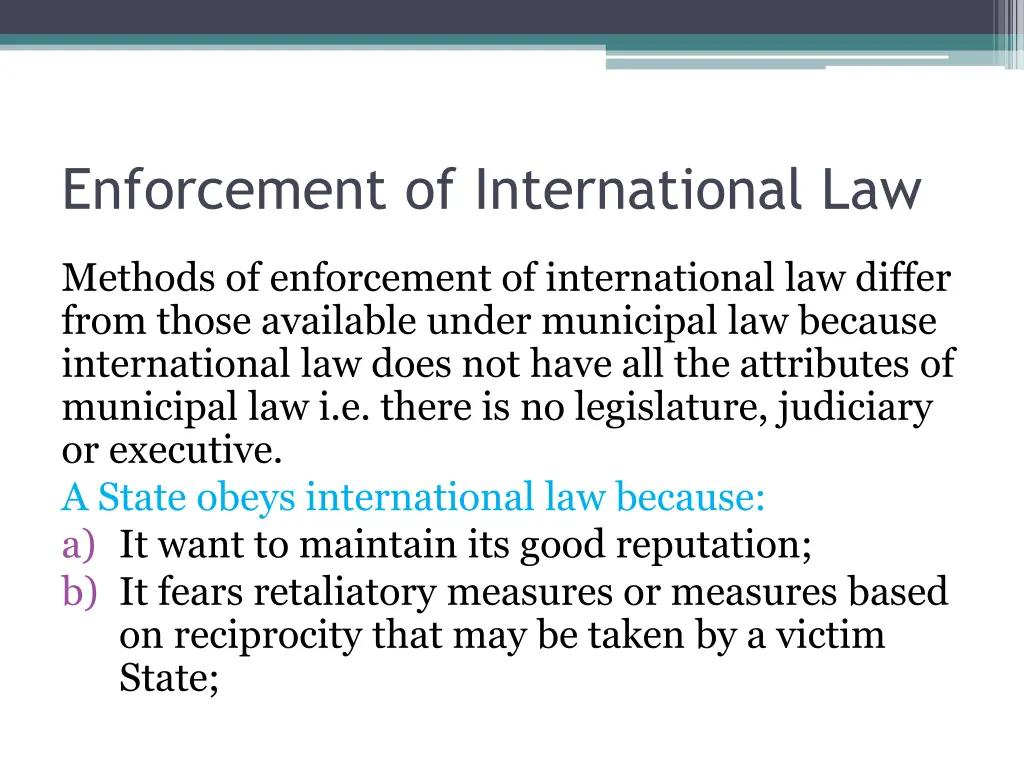 enforcement of international law