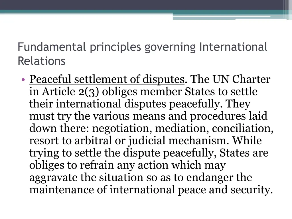 fundamental principles governing international 1