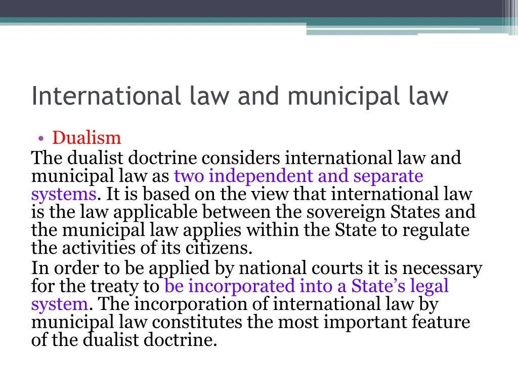 international law and municipal law 1