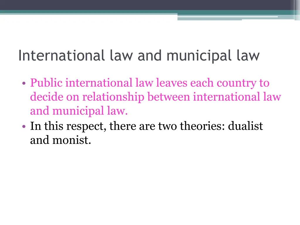 international law and municipal law